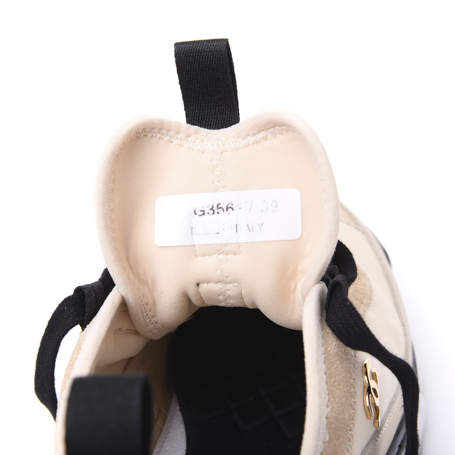 Chanel Fabric Calfskin Suede CC Sneakers 39 Beige 8 of 9