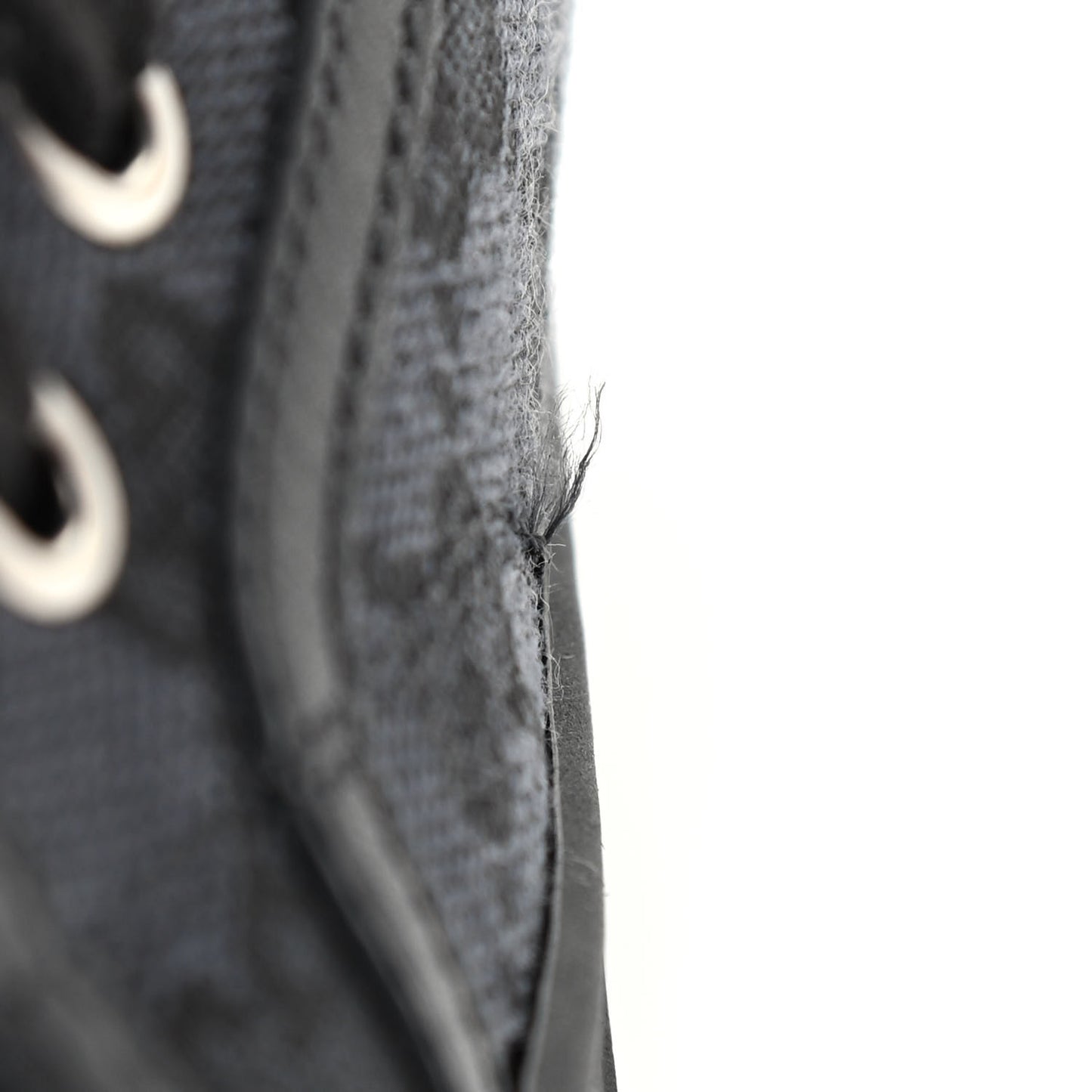 GG Monogram Calfskin Womens Low Top Sneakers 36.5 Piombo Black