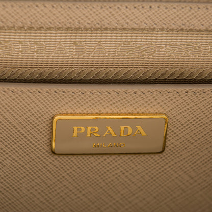 Prada Saffiano Lux Colorblock Medium Galleria Double Zip Tote Cammeo Argilla 6 of 9