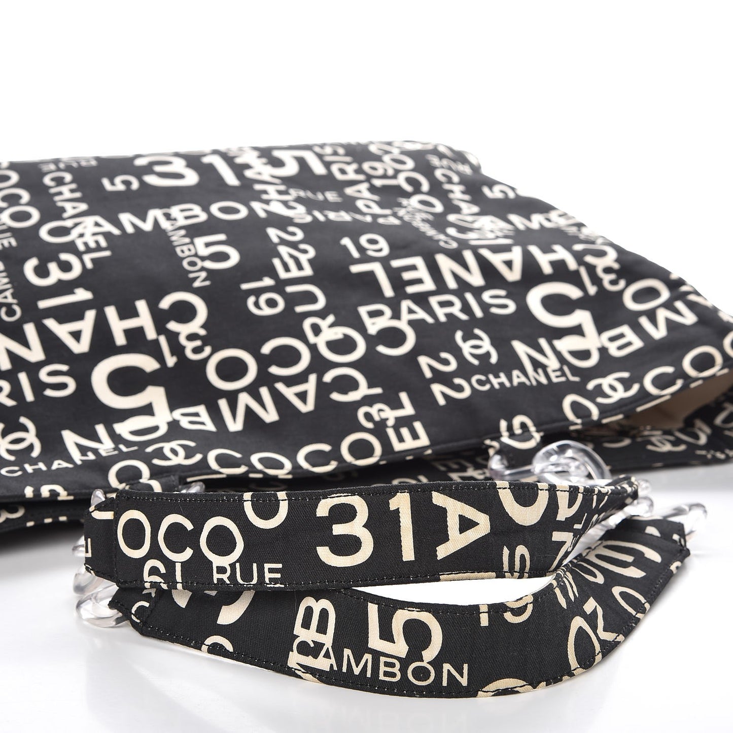 Canvas 31 Rue Cambon Beach Tote Black