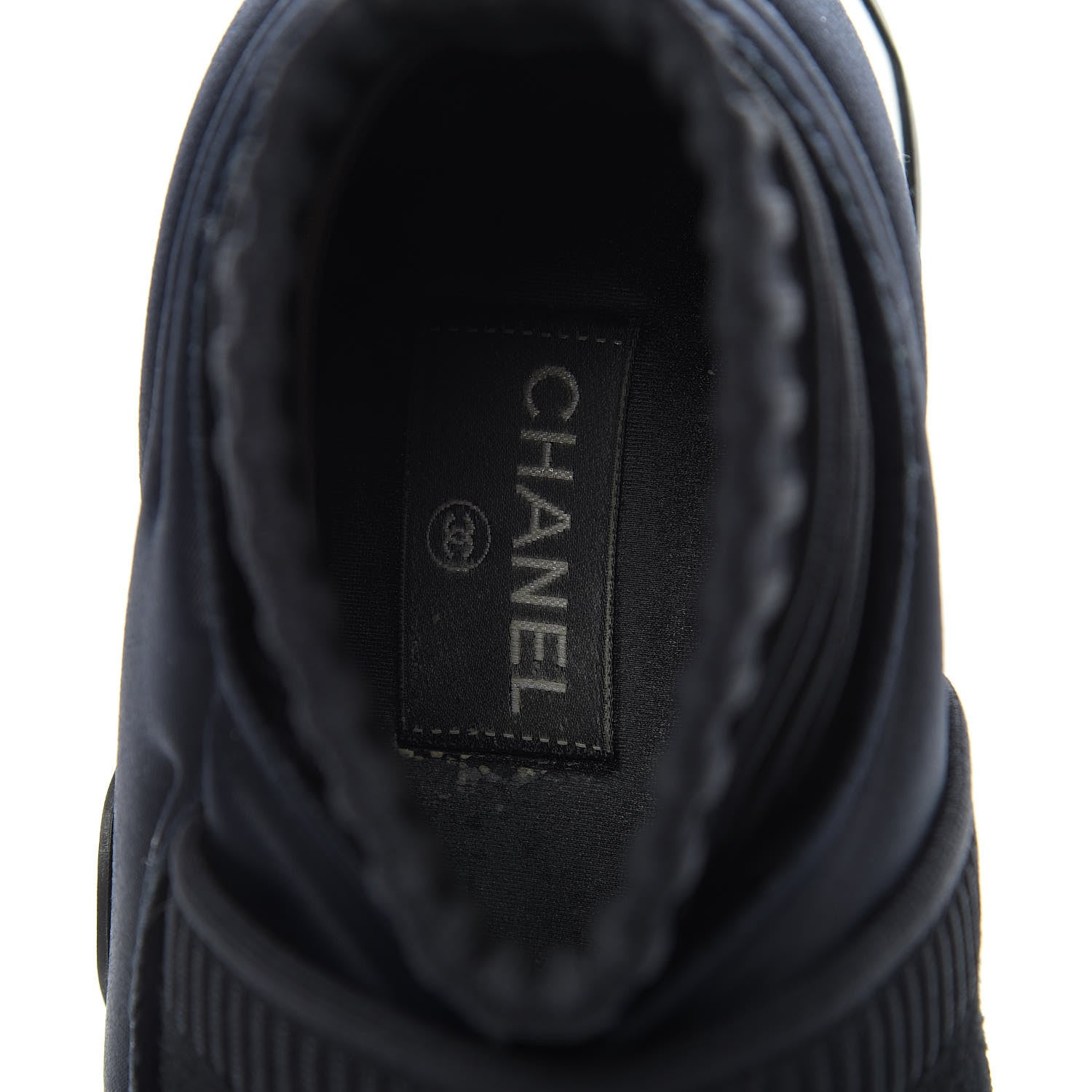 Chanel Stretch Fabric CC Sneakers 40 Black 6 of 10