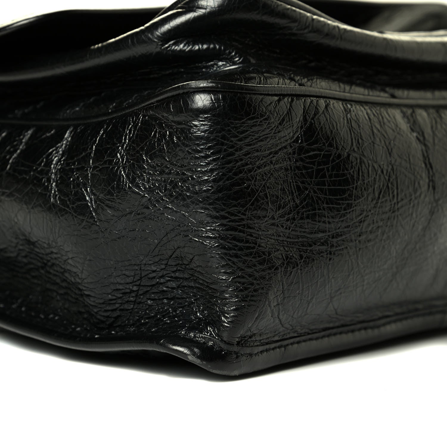 Saint Laurent Crinkled Calfskin Matelasse Monogram Medium Niki Chain Satchel Black 5 of 7