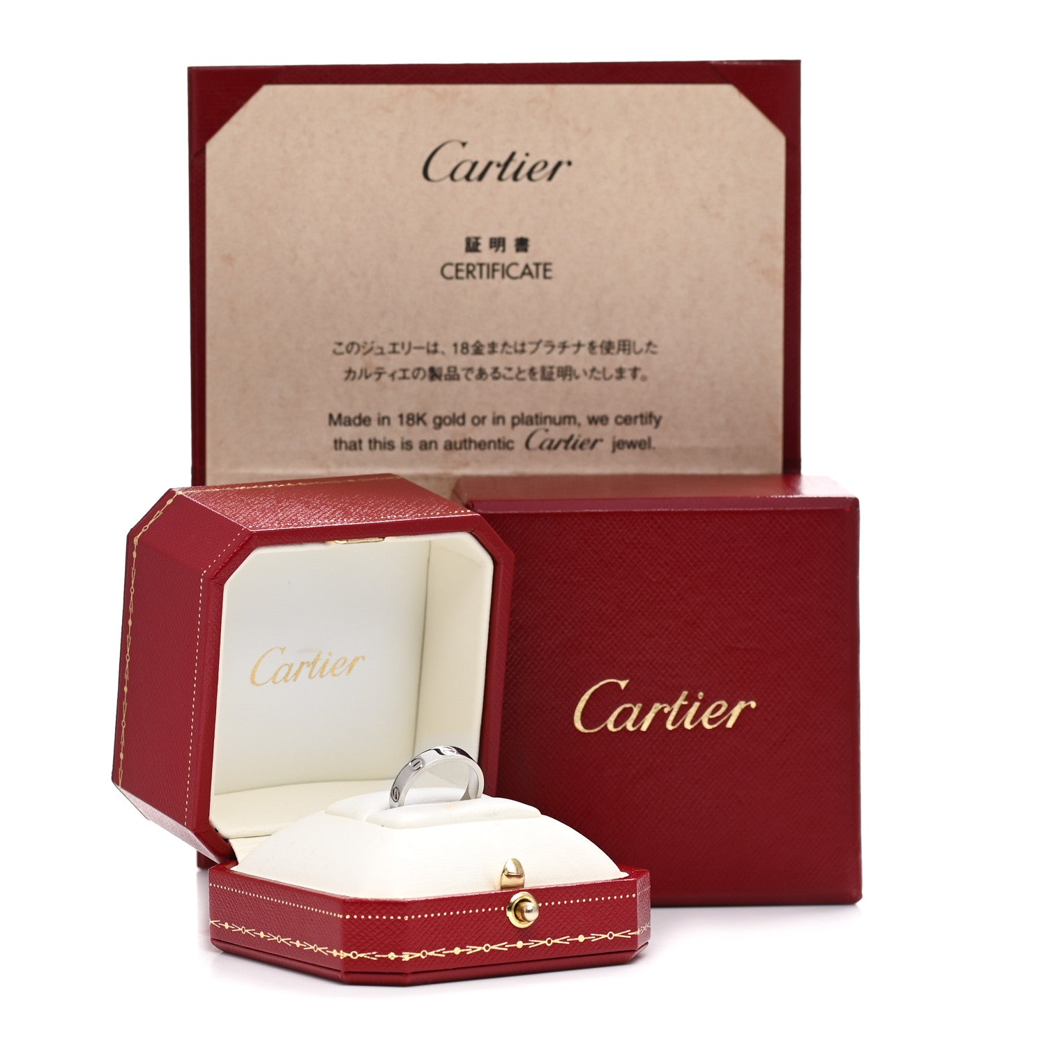 Cartier 18K White Gold 3.5mm LOVE Wedding Band Ring 49 5 5 of 5