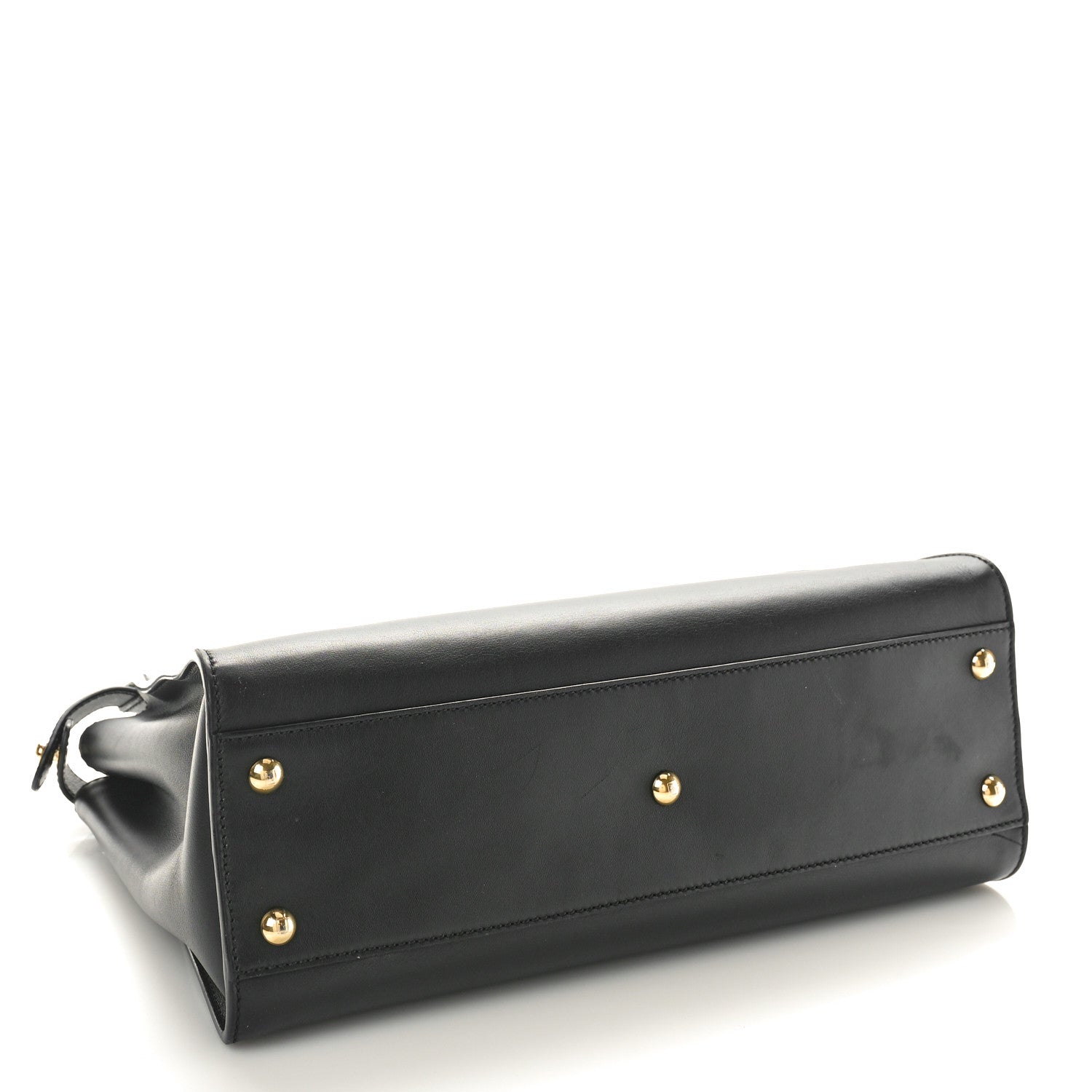 Fendi Vitello Seta Shiny Nappa Medium Peekaboo Iconic Satchel Black 4 of 12