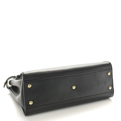 Fendi Vitello Seta Shiny Nappa Medium Peekaboo Iconic Satchel Black 4 of 12