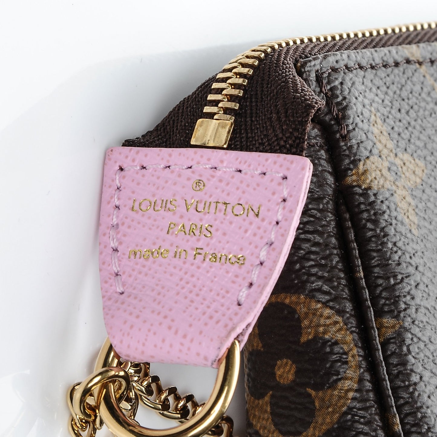 Monogram 2016 Christmas Animation Mini Pochette Accessories Rose Ballerine