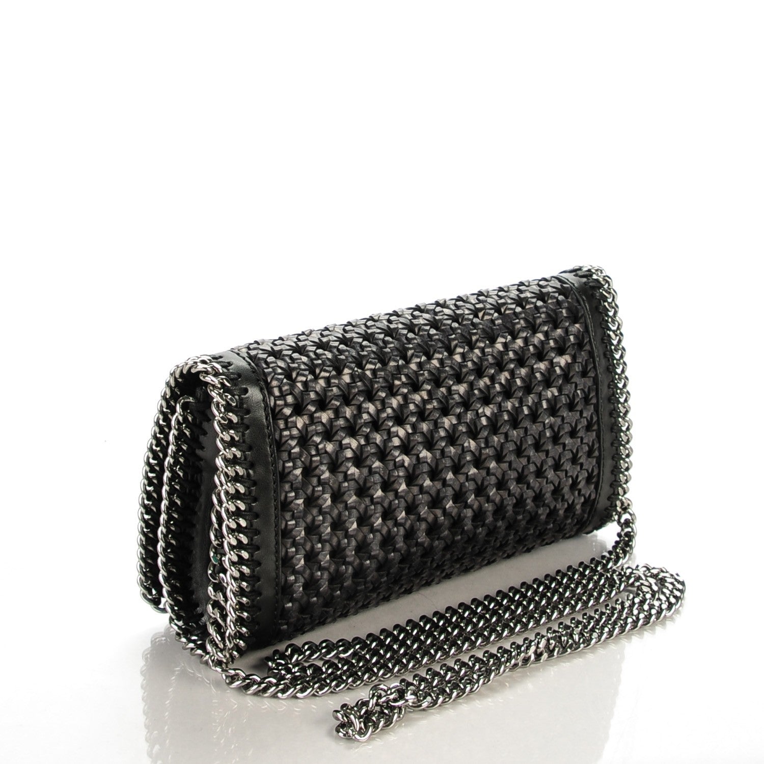 Stella McCartney Faux Leather Woven Crossbody Black 3 of 8