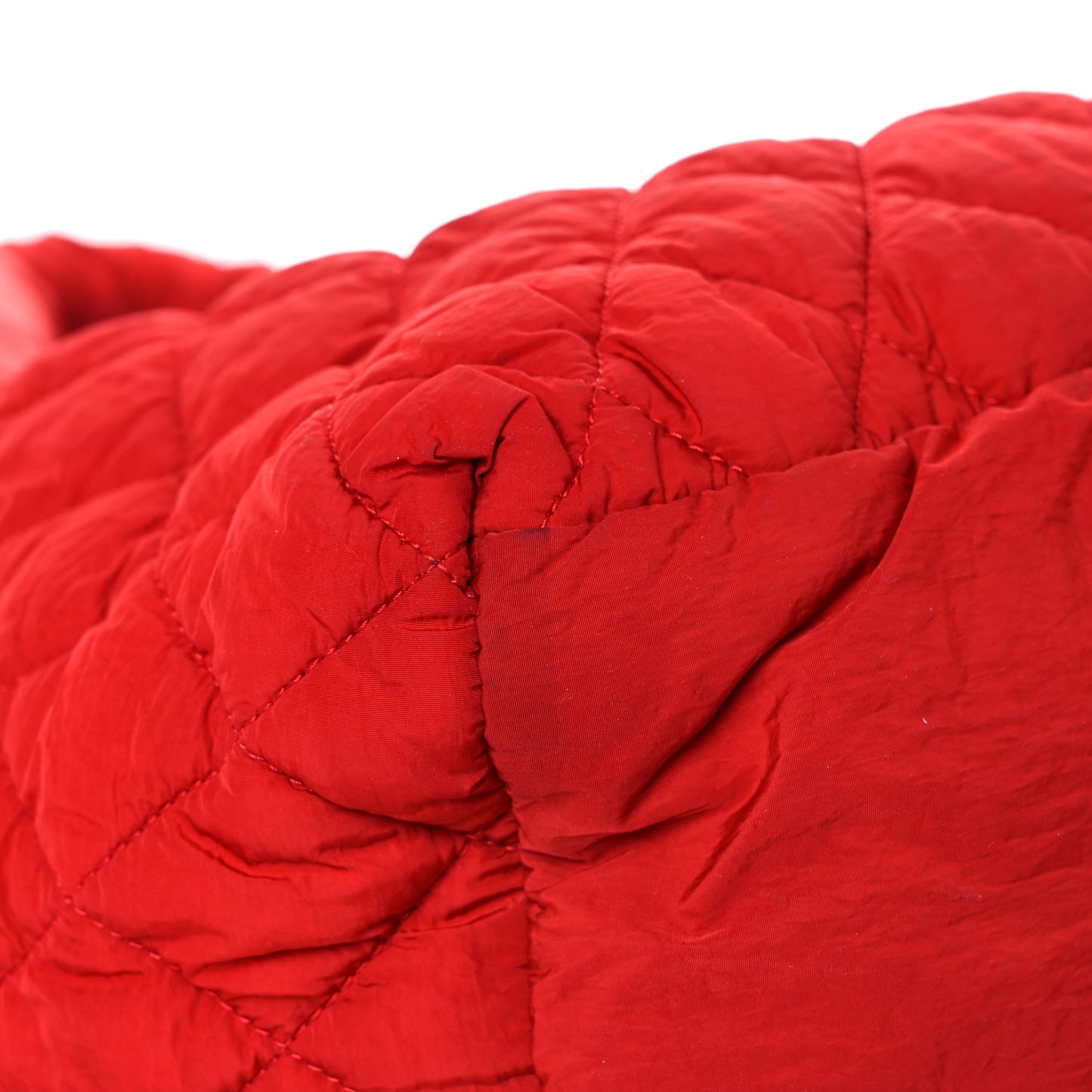 Nylon Quilted Medium Coco Cocoon Tote Red