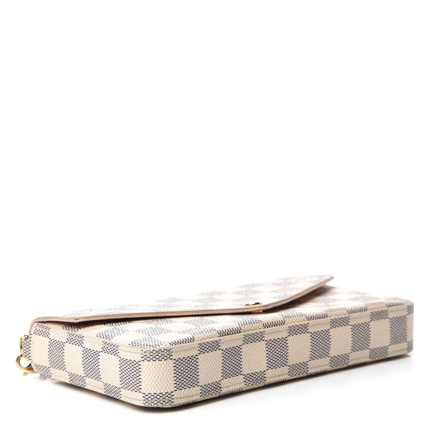 Damier Azur Pochette Felicie Chain Wallet Rose Ballerine