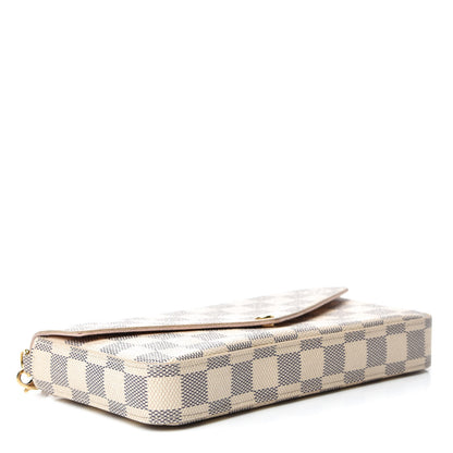 Louis Vuitton Damier Azur Pochette Felicie Chain Wallet Rose Ballerine 4 of 16