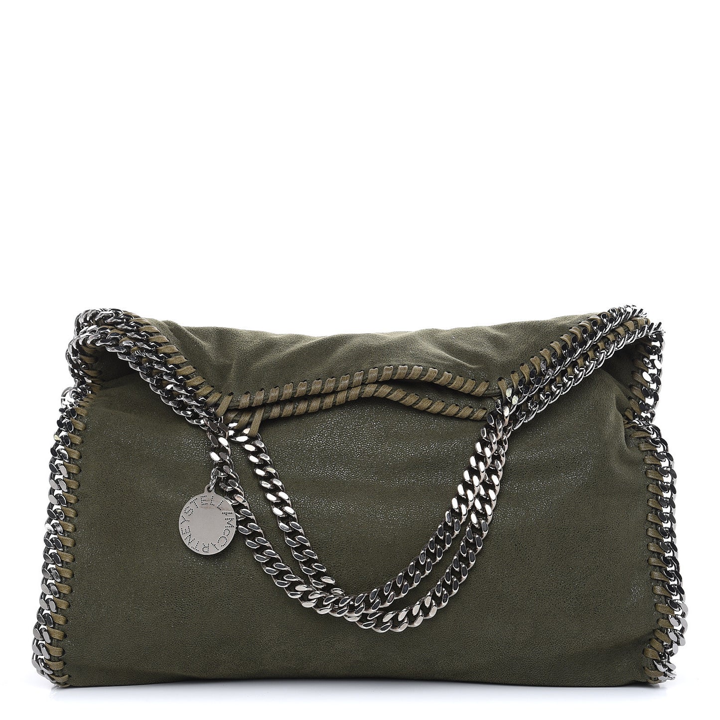 Shaggy Deer Falabella Fold Over Tote Olive