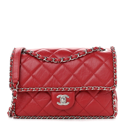 Chanel Crumpled Calfskin Medium Chain All Over Flap Red 1 of 10