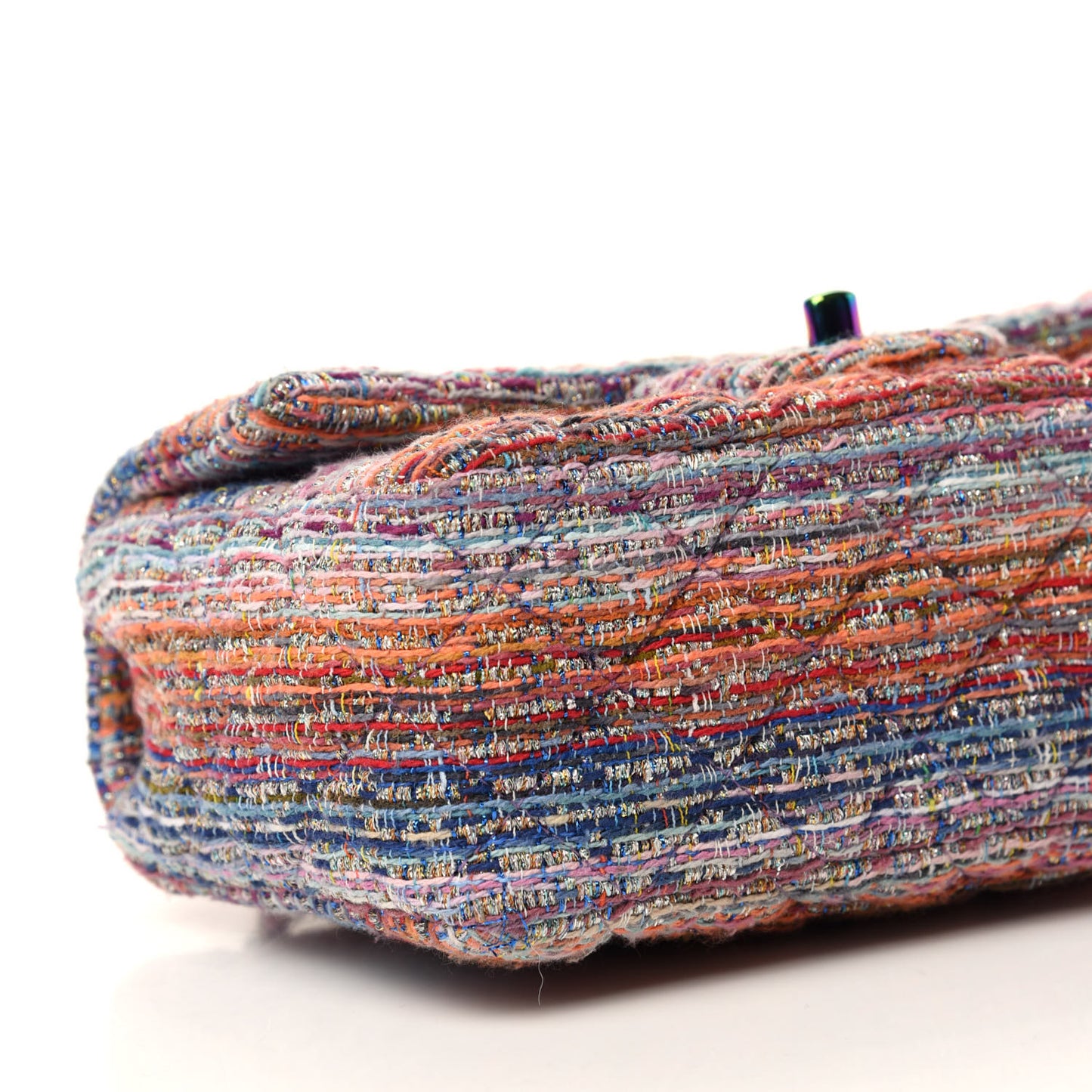Tweed Quilted Mini Rectangular Flap Blue Pink Orange