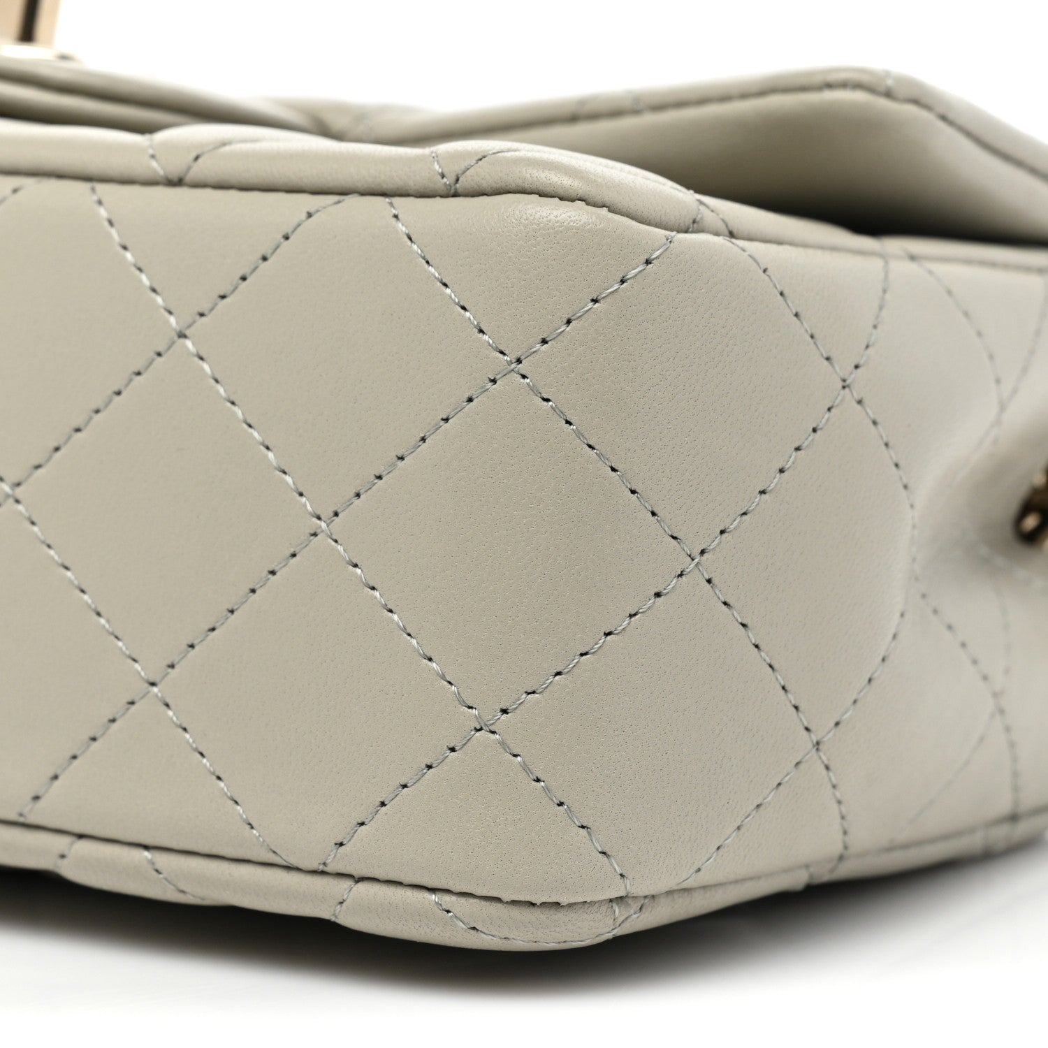 Chanel Lambskin Quilted Mini Rectangular Flap Grey 8 of 10