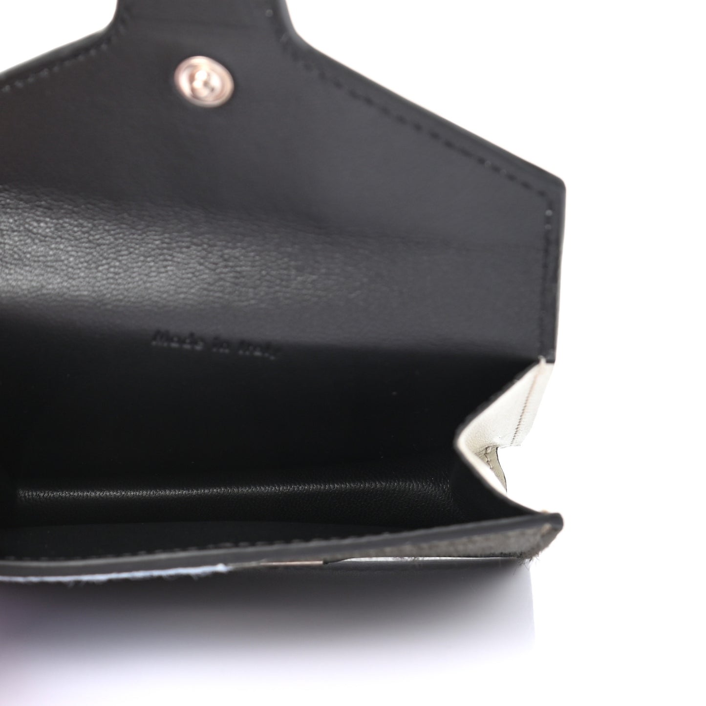 Pony Hair Calfskin Diamond Card Case White