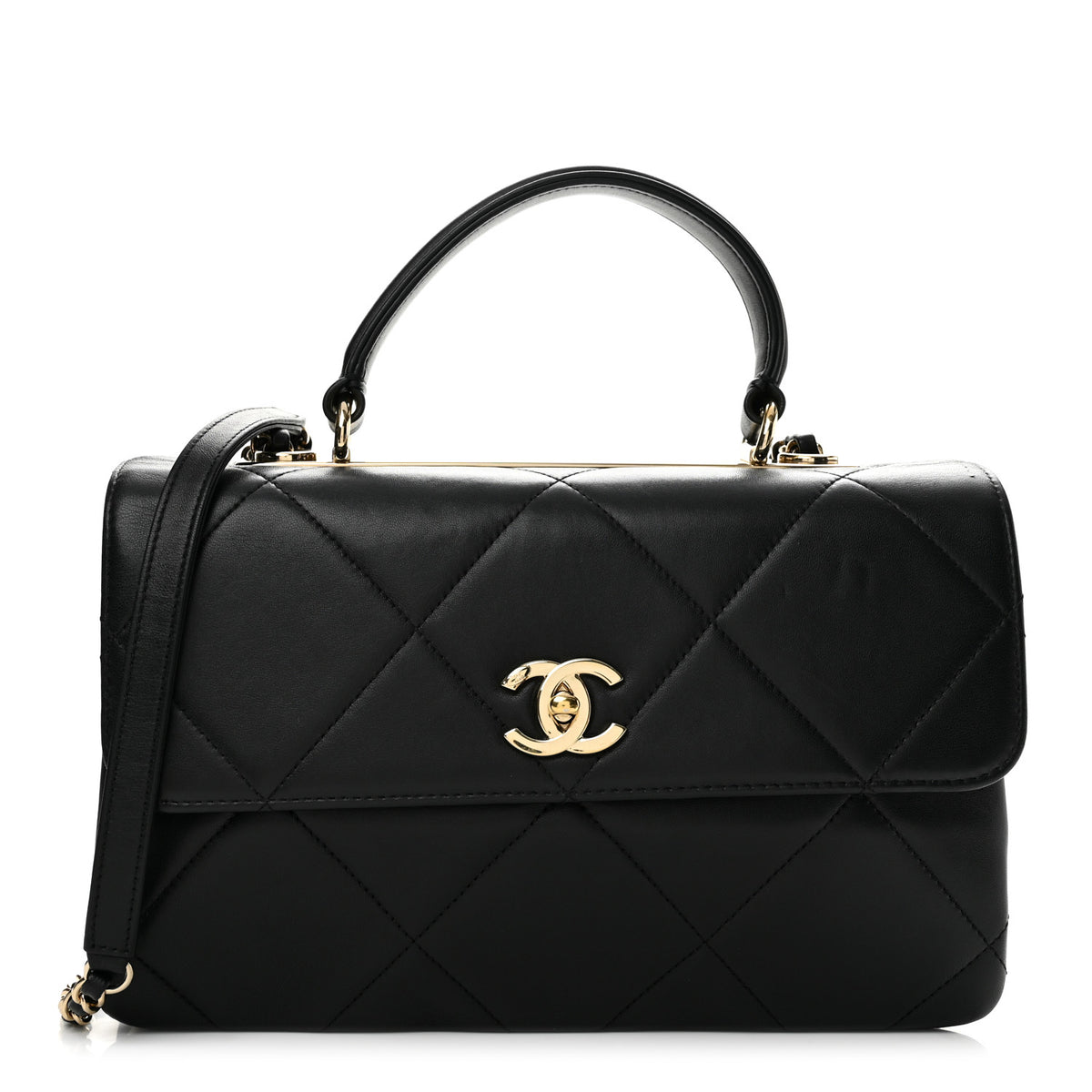 Chanel Lambskin Quilted Medium Trendy CC Flap Dual Handle Bag Black 1 of 14