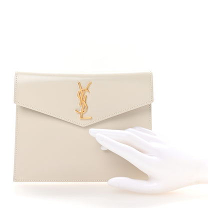 Saint Laurent Smooth Shiny Calfskin Monogram Uptown Baby Pouch Crema Soft 2 of 8