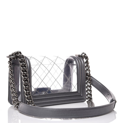 Chanel Metallic Lambskin PVC Quilted Small Boy Flap Silver 3 of 10