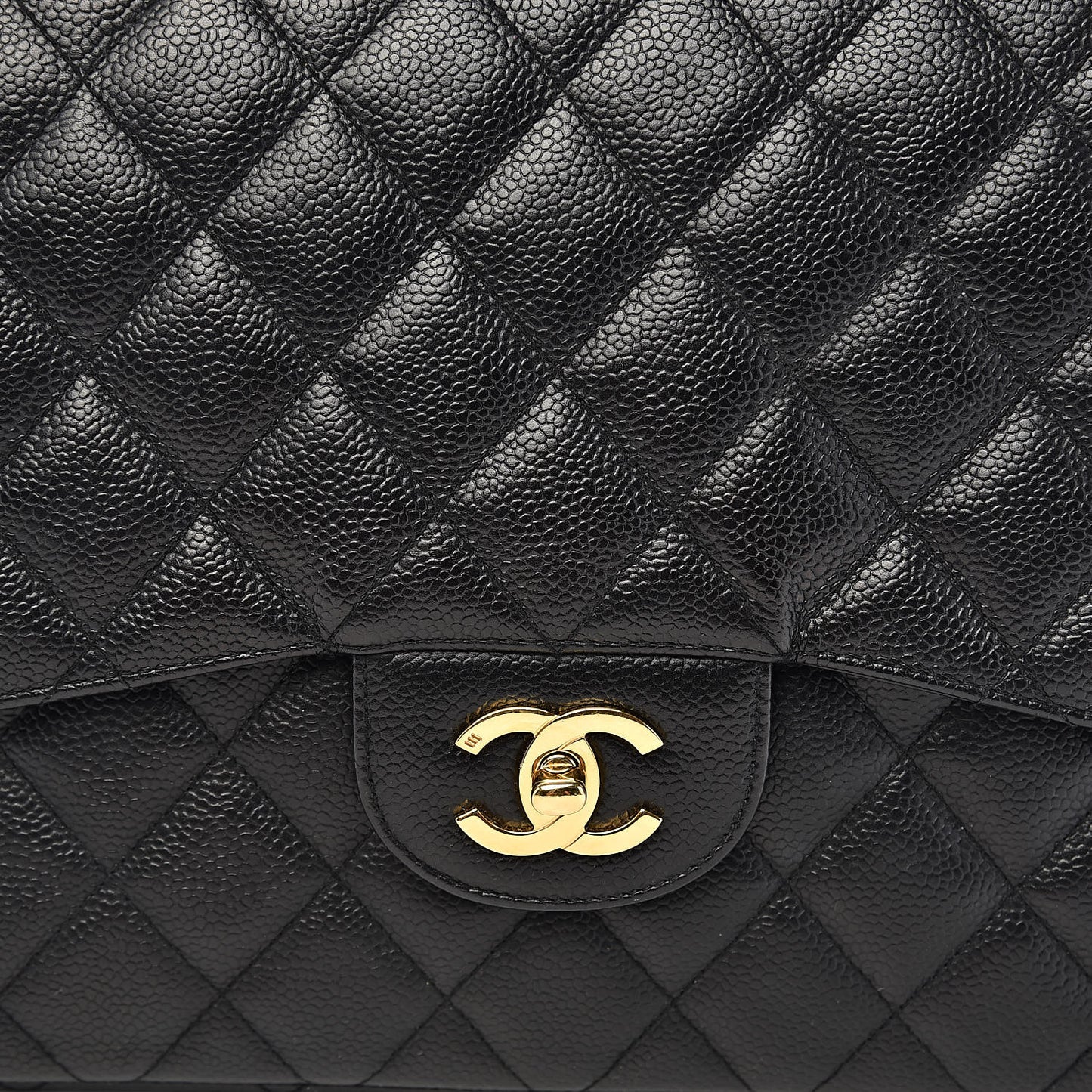 Caviar Quilted Jumbo Single Flap Black