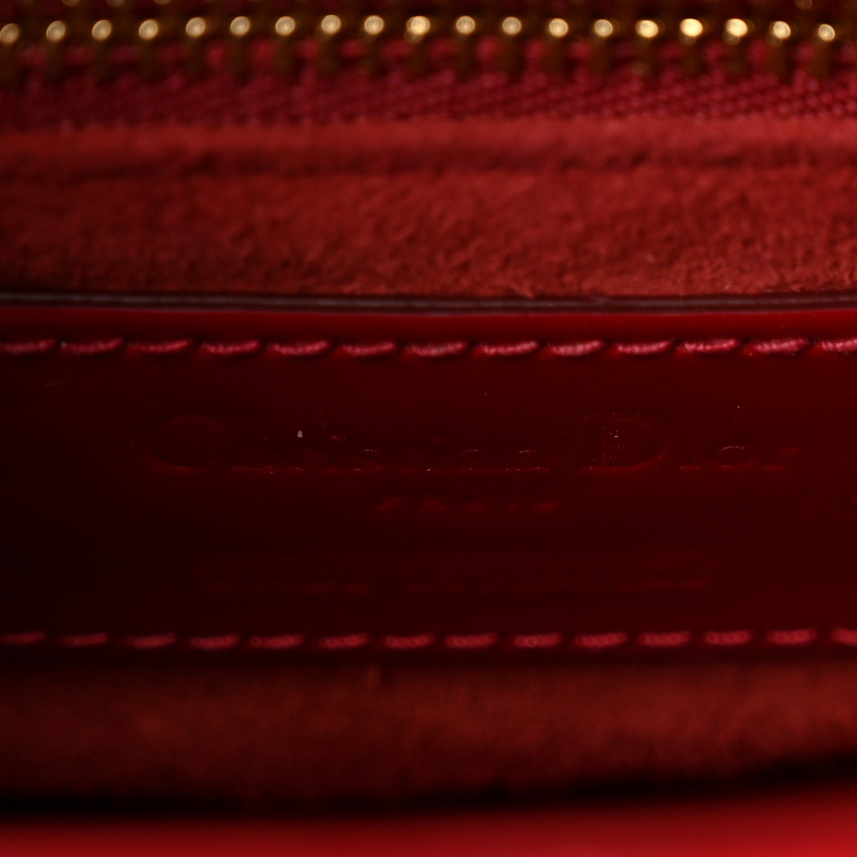 Christian Dior Patent Cannage Mini Lady Dior Red 6 of 10
