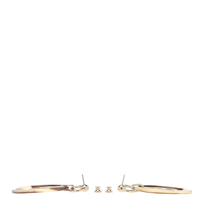 Hermes Permabrass Buffalo Horn Wood Amulette Hoop Earrings 3 of 5
