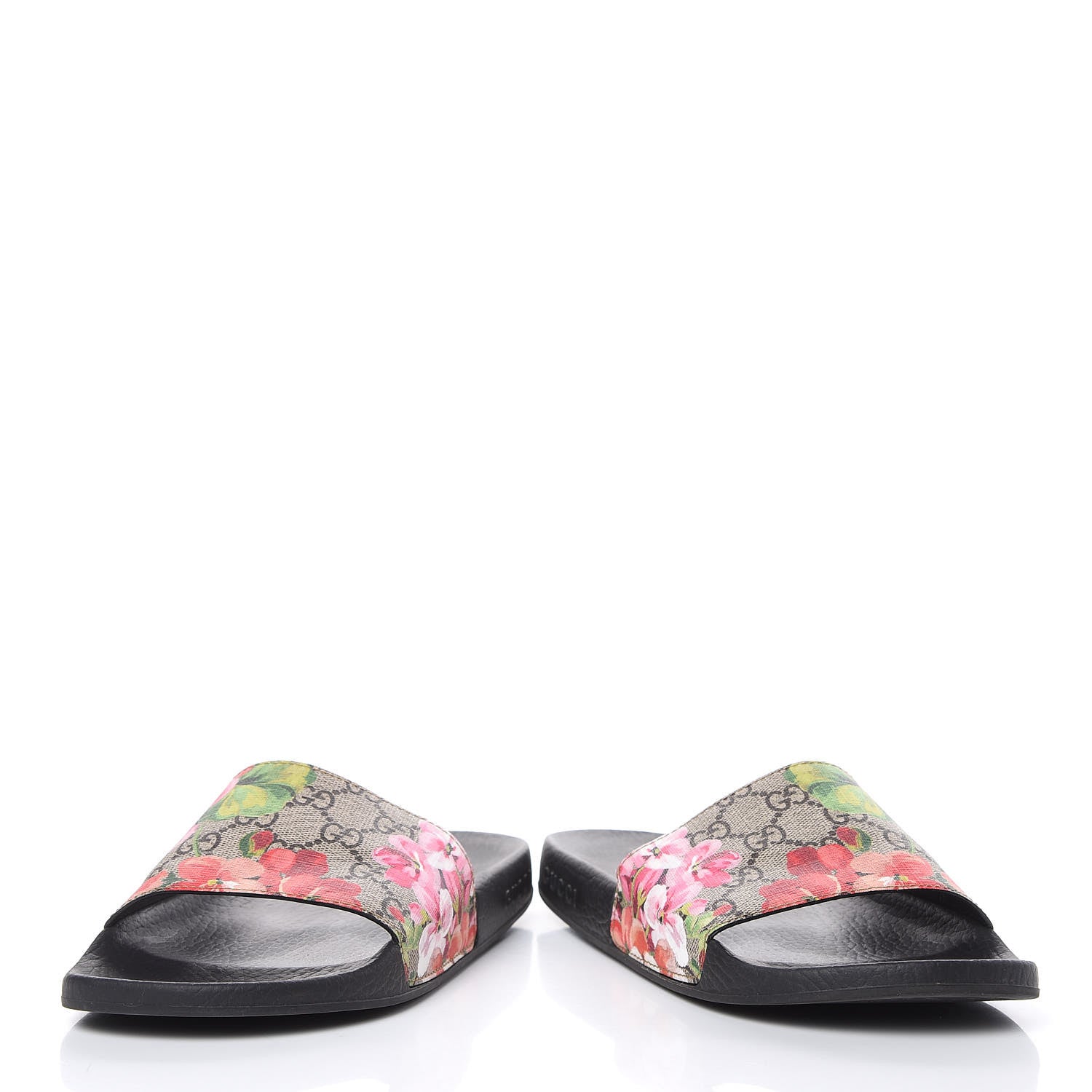 Gucci GG Supreme Monogram Blooms Slide Sandals 38 Beige Multicolor 7 of 11