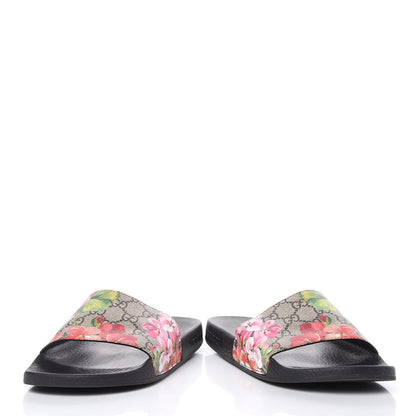 Gucci GG Supreme Monogram Blooms Slide Sandals 38 Beige Multicolor 7 of 11