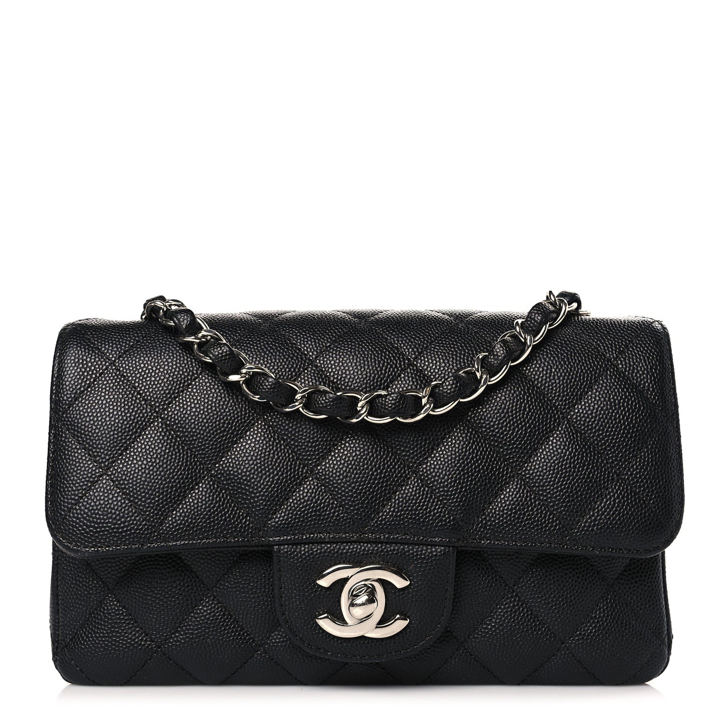 Caviar Quilted Mini Rectangular Flap Black
