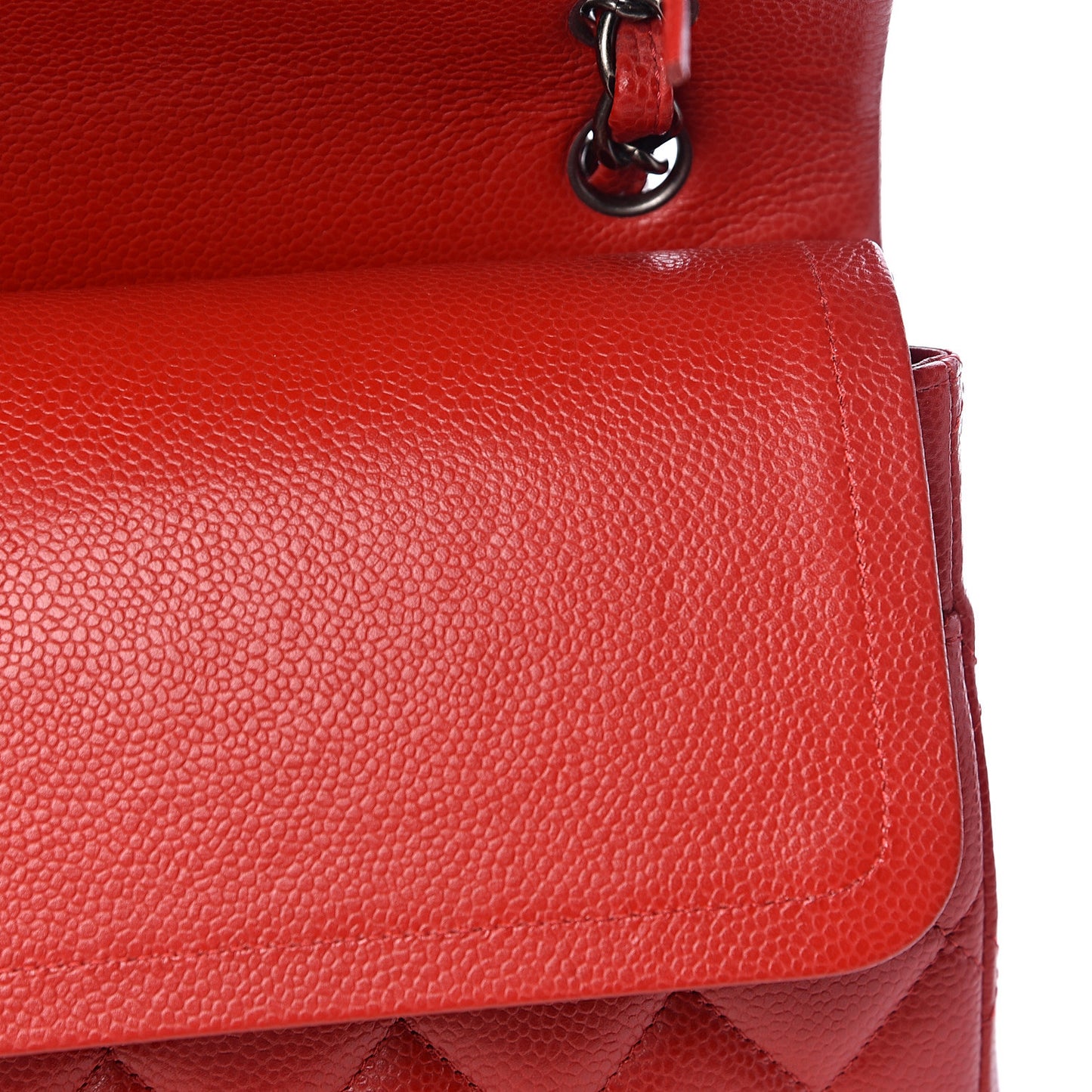 Caviar Quilted Maxi Double Flap Red