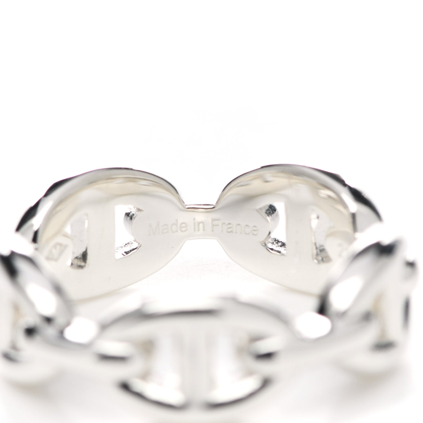 Sterling Silver PM Chaine d'Ancre Enchainee Band Ring 54 6.75