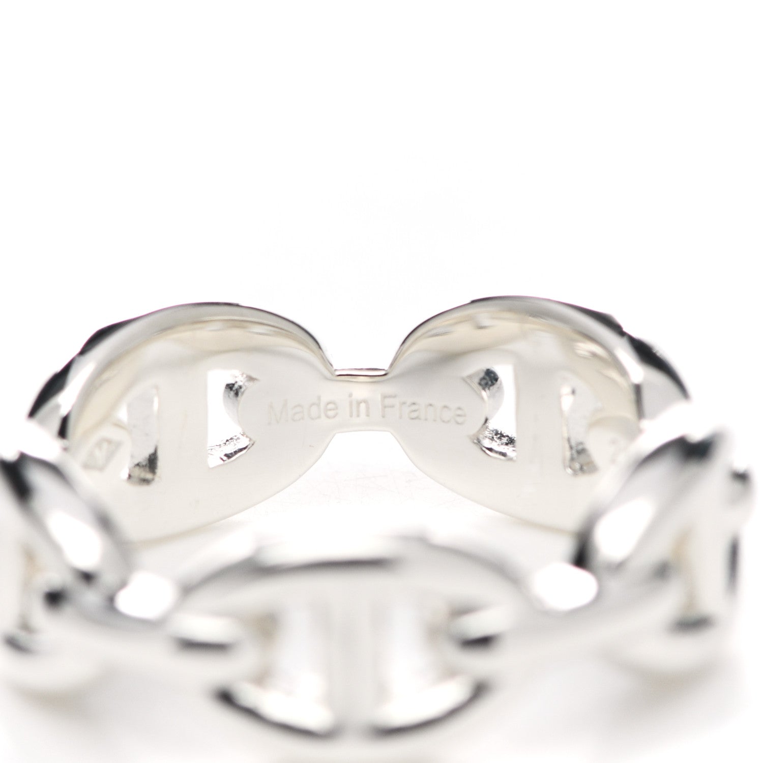 Hermes Sterling Silver PM Chaine d'Ancre Enchainee Band Ring 54 6.75 6 of 7