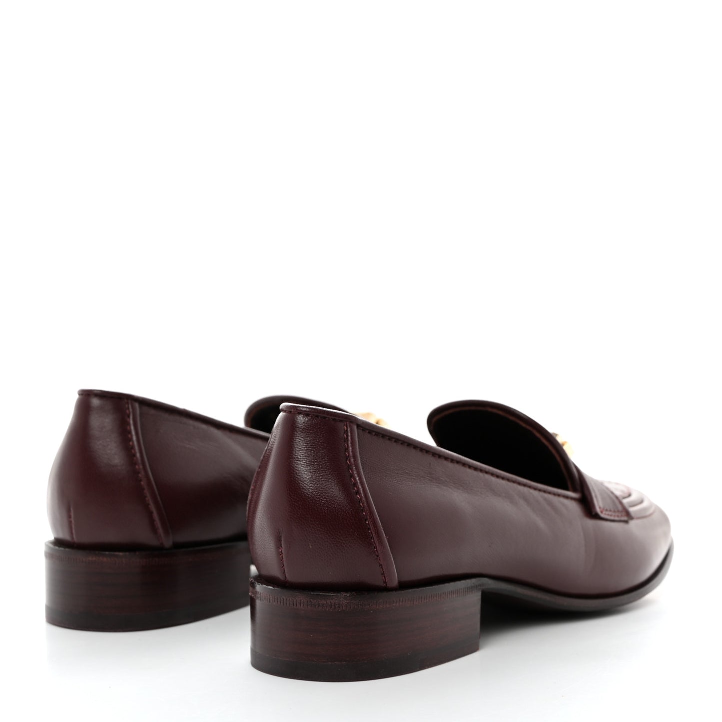Lambskin Quilted Boy Loafers 37 Burgundy