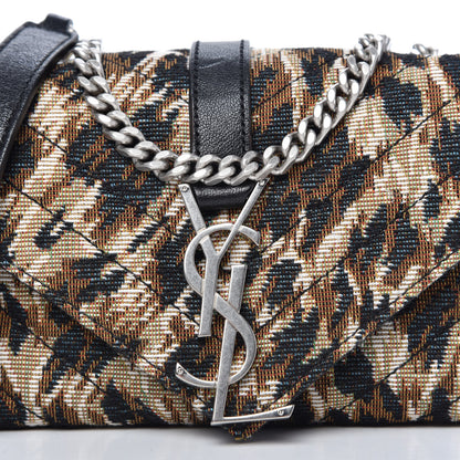 Saint Laurent Jacquard Leopard Matelasse Chevron Monogram Baby Chain Bag Black 10 of 10