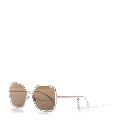 Chanel Butterfly Removable Pearl Chain Sunglasses 4262 Brown 1 of 10