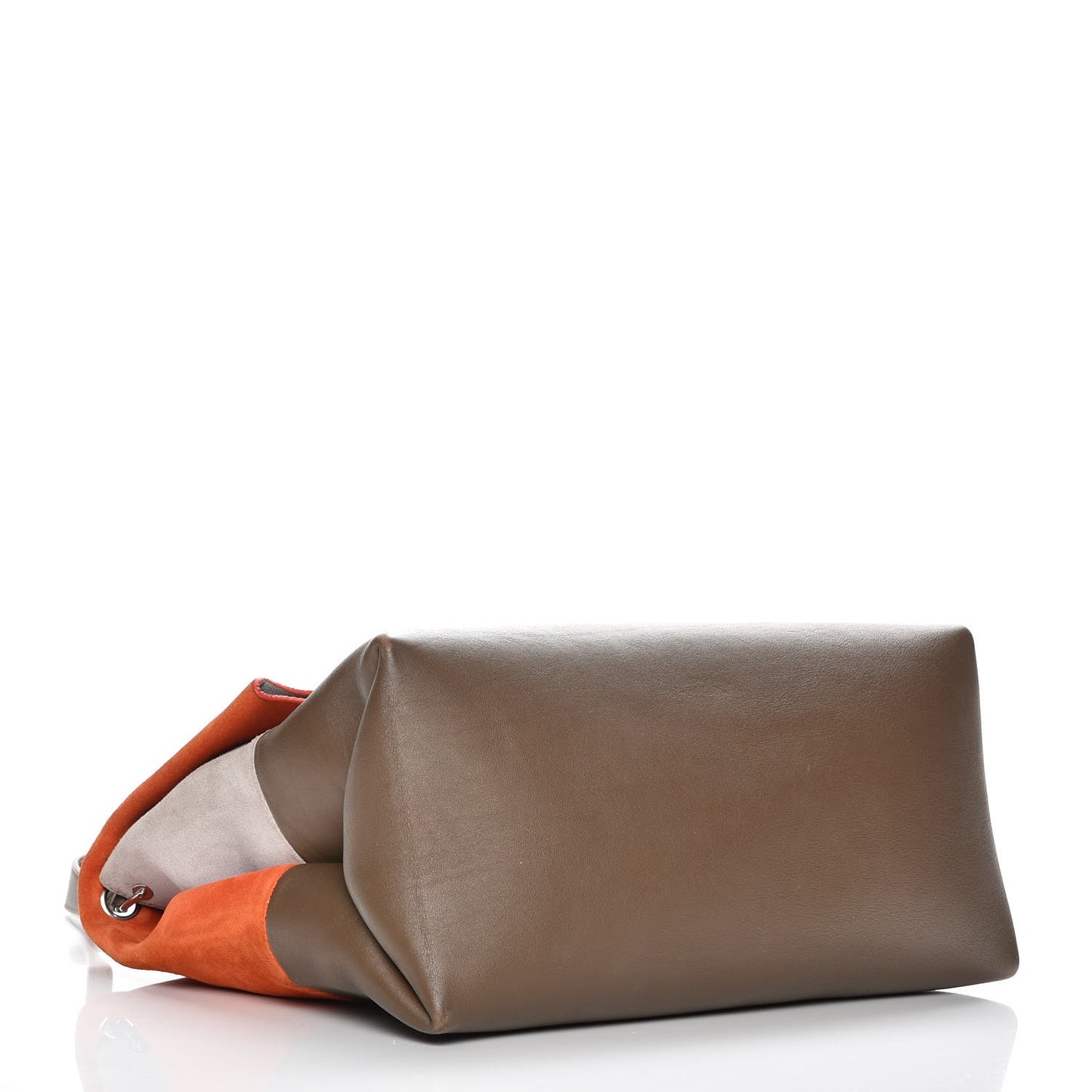 Calfskin Suede All Soft Shoulder Bag Bright Orange Cement Olive