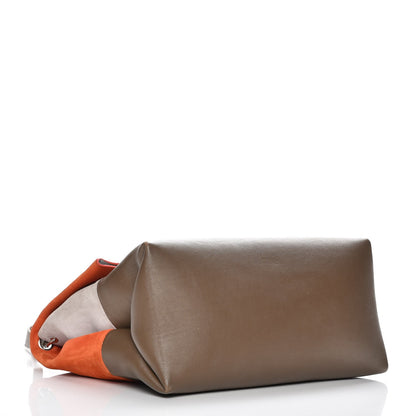 Celine Calfskin Suede All Soft Shoulder Bag Bright Orange Cement Olive 4 of 15