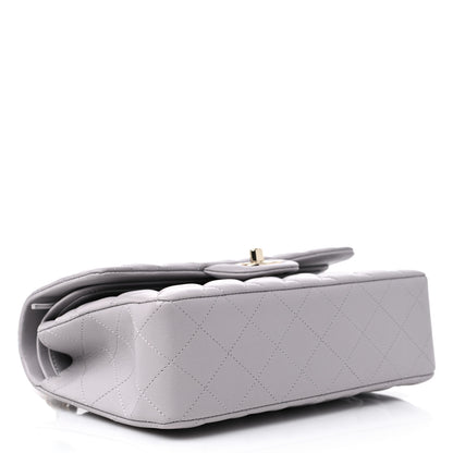 Chanel Lambskin Quilted Small Double Flap Light Grey 4 of 10