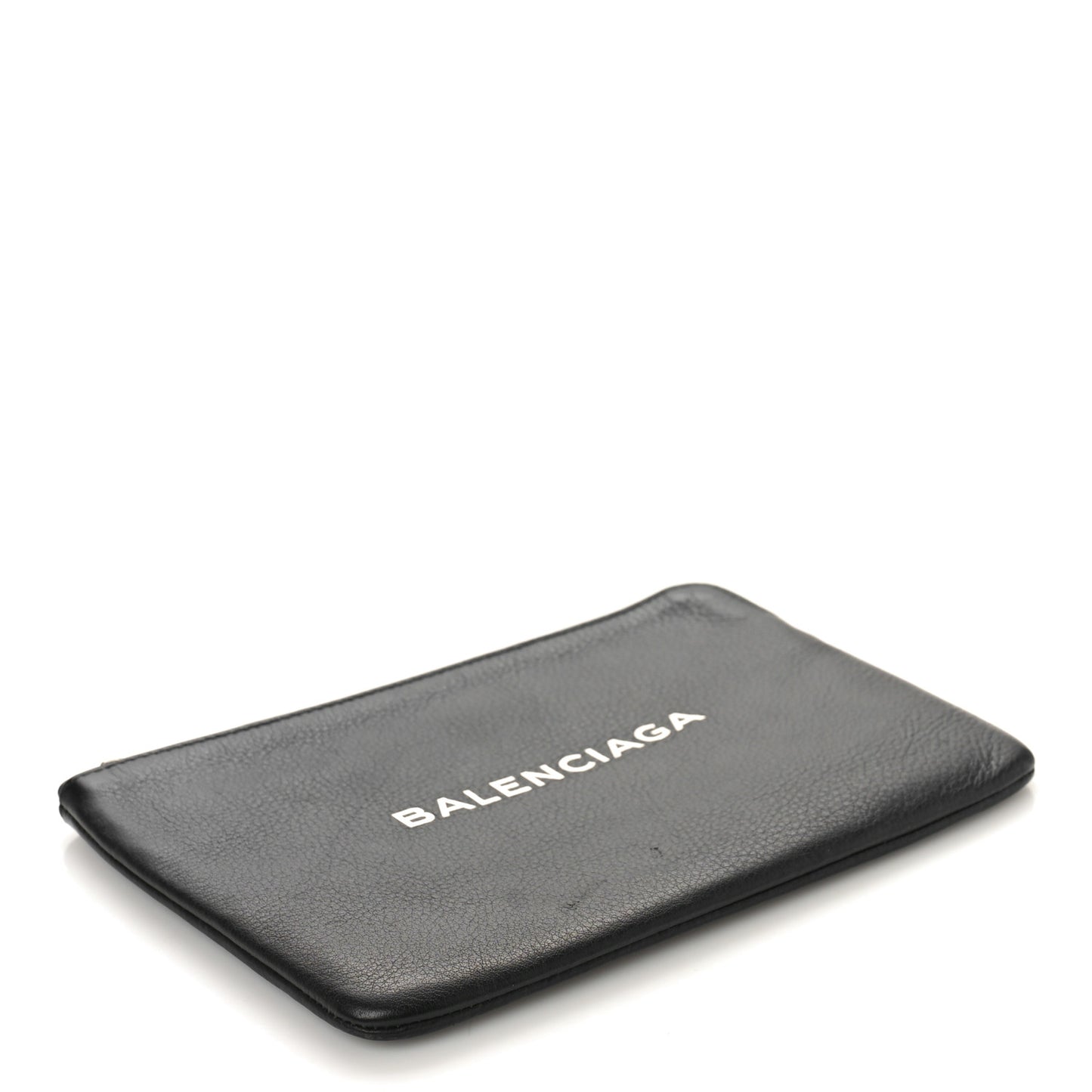 Calfskin Logo Medium Everyday Pouch Black