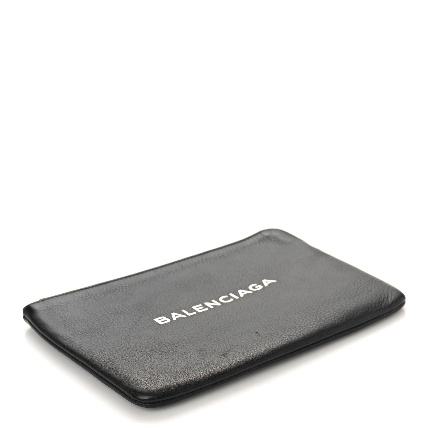 Balenciaga Calfskin Logo Medium Everyday Pouch Black 4 of 9