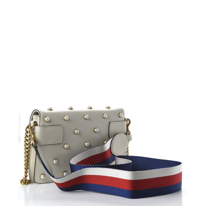 Gucci Nappa Pearl Studded Mini Queen Margaret Broadway Shoulder Bag Mystic White 3 of 11