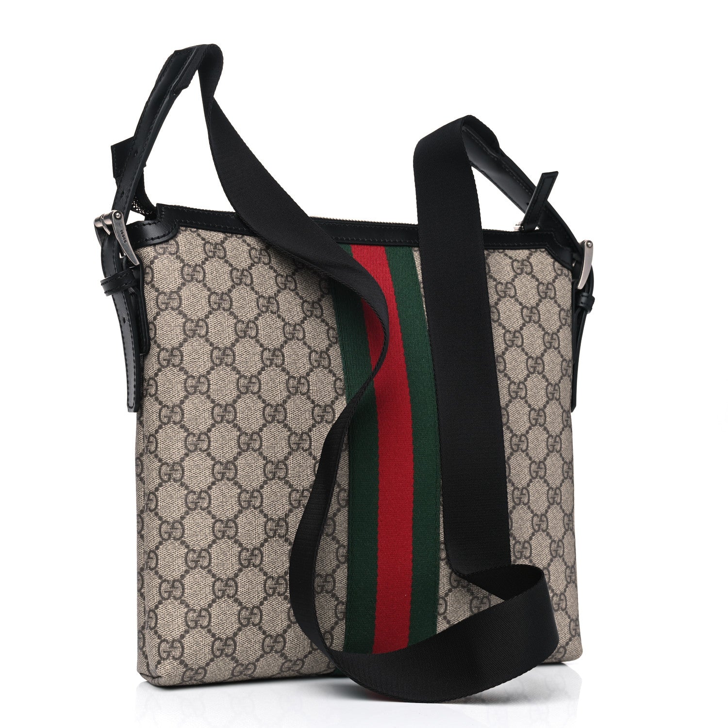 Gucci GG Supreme Monogram Web Messenger Bag Black 2 of 4