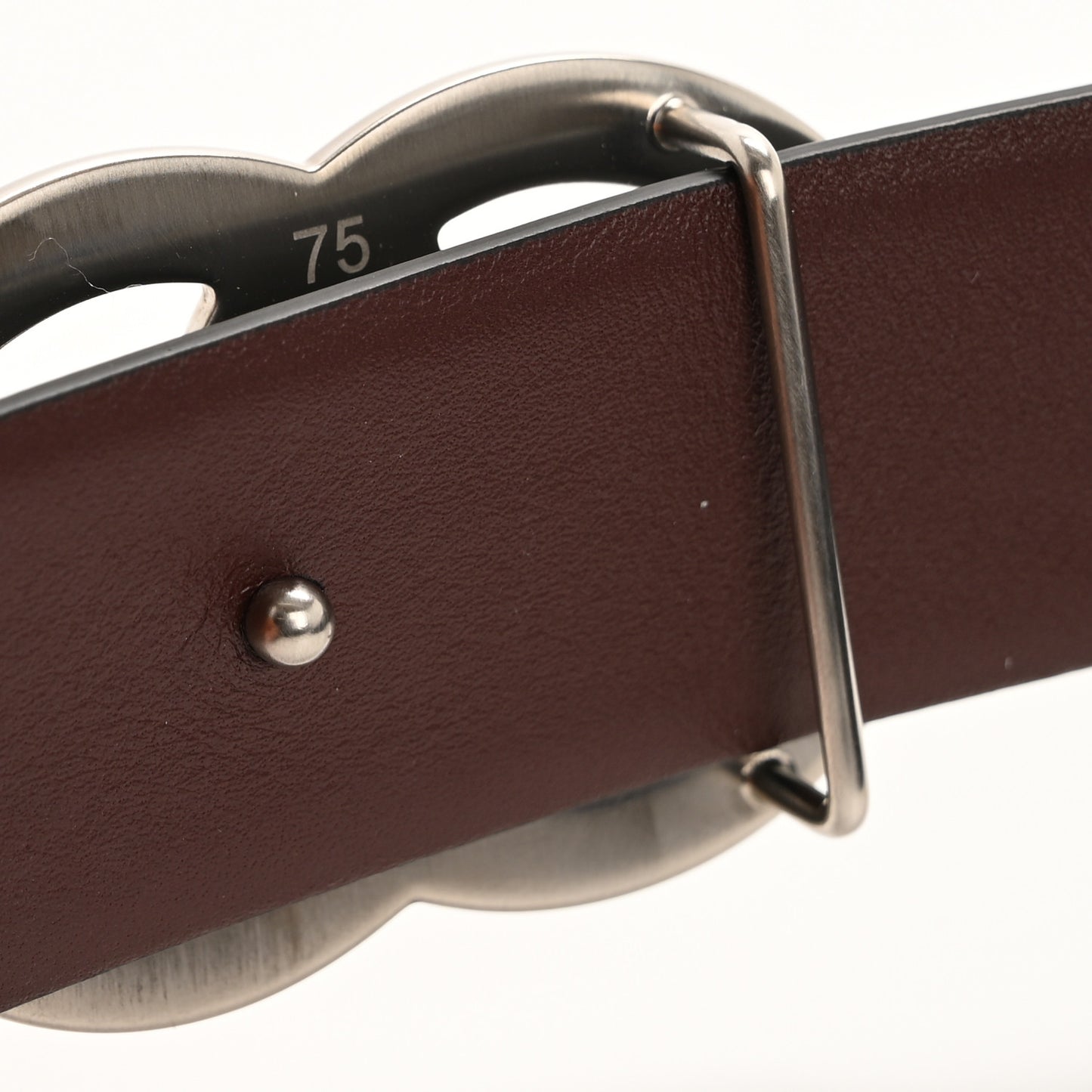 Calfskin CC Reversible Belt 75 30 Black Burgundy