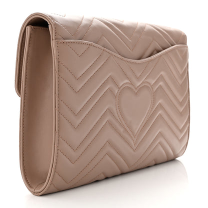 Gucci Calfskin Matelasse GG Marmont Clutch Porcelain Rose 3 of 7