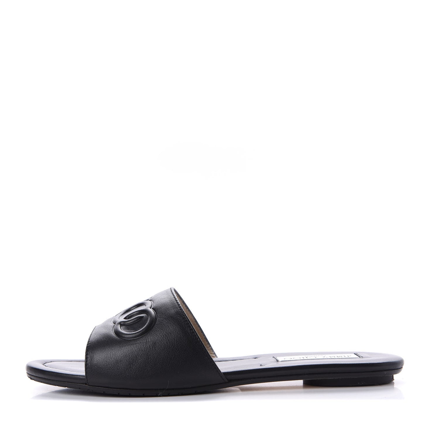 Calfskin Tiaret Flat Sandals 39.5 Black