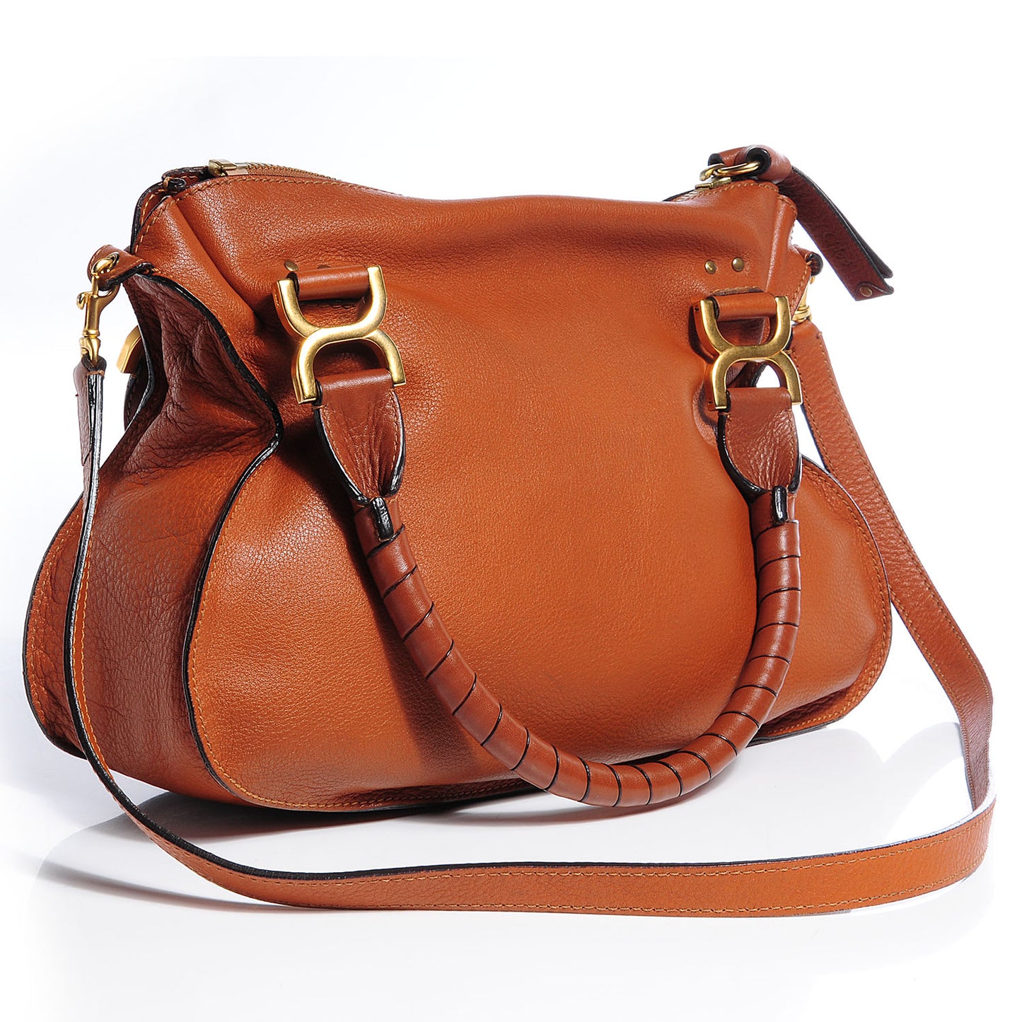 Calfskin Medium Marcie Satchel Whiskey