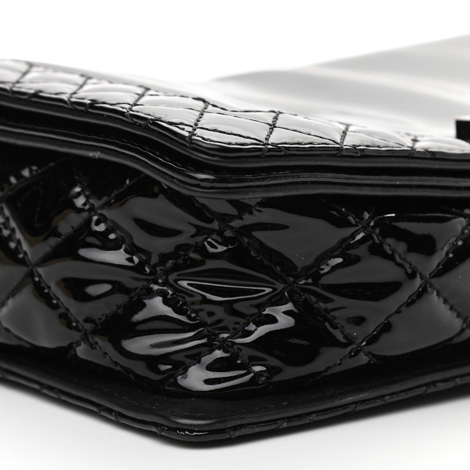 Chanel Patent New Medium Boy Reverso Flap Black 9 of 11