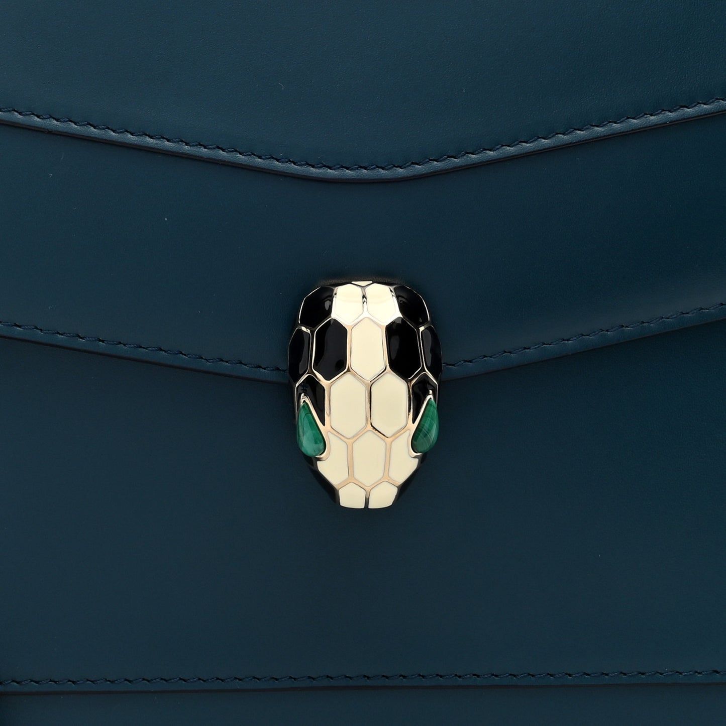 Calfskin Large Serpenti Forever Top Handle Emerald Green