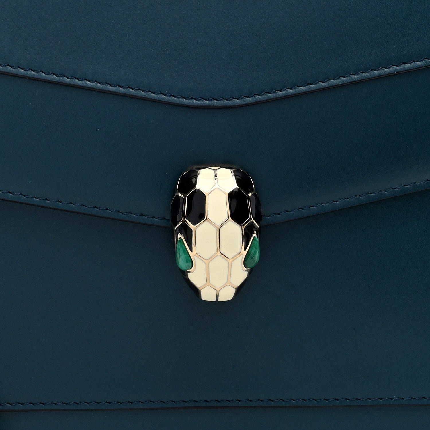 Bulgari Calfskin Large Serpenti Forever Top Handle Emerald Green 8 of 10