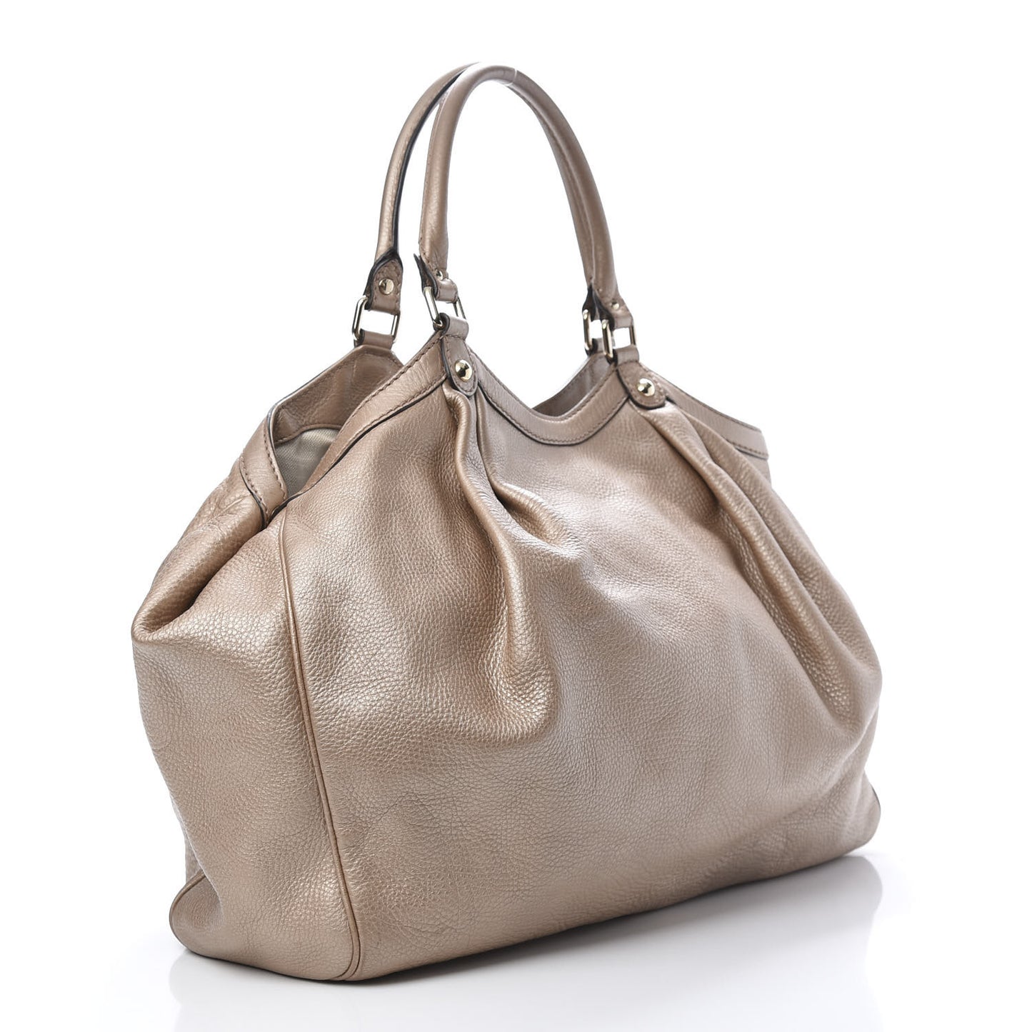 Metallic Cellarius Calfskin Large Sukey Tote Winter Rose