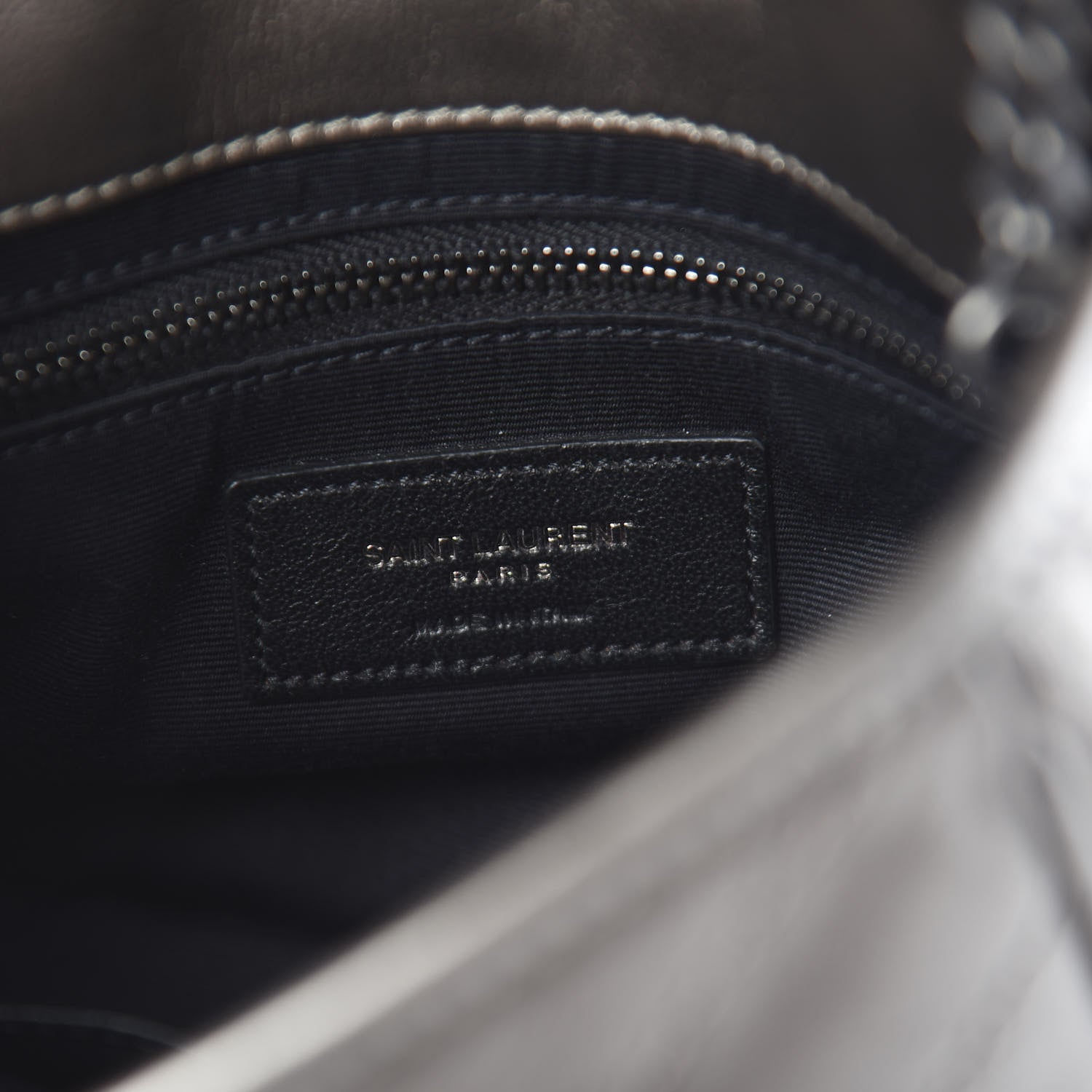 Saint Laurent Metallic Calfskin Matelasse Monogram Niki Chain Wallet Platinum 6 of 9